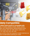 Knockout Heavy Duty Table Saw Safety Switch Keys Drop In Power Tool Interlock Lock Stops Accidental Startup solid built keys in red and yellow.