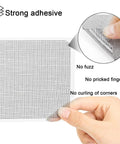 Self Adhesive Window Screen Patch Kit That Sticks Easy Fiberglass Patch Tape for Quick Fixes on Tears and Holes, showing adhesive side