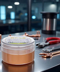 Conductive Electrical Contact Grease For Automotive And Electronics, Pro Grade Copper Anti Seize Paste in jar with tools