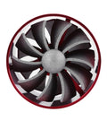 Front view of Air Intake Turbonator With Dual Fans For Turbocharged Engines Gas Saver Upgrade To Boost Throttle Response