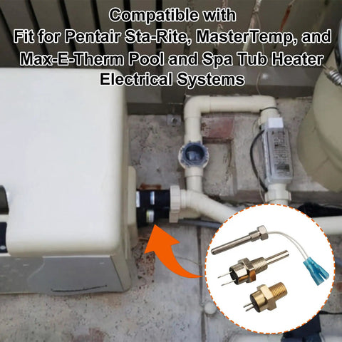All In One Pool Heater Repair Kit With Stack Flue Sensor Thermistor And High Limit Switch For Pentair Sta Rite MasterTemp Max E Therm SR200 SR333 SR400 Pool And Spa Heaters, sensors and switch