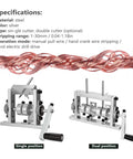 Heavy Duty Manual Wire Strippers Machine With Electric Drill Compatibility shown in single and dual positions, suitable for 1-30mm cables.