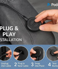 Durable 2 Button 5 Pin Power Recliner Hand Control Replacement With 90 Degree Plug For Tight Spaces Ergonomic Lift Chair Remote Space Saving Angled Connector Universal Compatibility ABS Plastic Built To Last, plug-in installation
