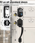 Installation details of Fingerprint Front Door Lock With Deadbolt, Keyless Entry System Featuring Code, Fingerprint And Key Access.