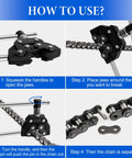 Belleone chain breaker tool for roller chains (motorcycle/bicycle), black metal with silver jaws and push pin