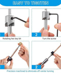 Straight Shots Precision Pen Mill Trimmer Kit With 8 Inch Turning Mandrel And Dual Pilot Cutter Shafts for easy tightening instructions.