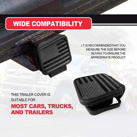 Beefed Up Heavy Duty 2 Inch Receiver Hitch Cap with Dust Proof Plug on truck, showing square mouth protector