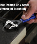 Using Six Inch Adjustable Wrench With Wide Jaw For Medium Bolts M6 To M16 Beefy Heavy Duty CR-V Steel Black Oxide Finish