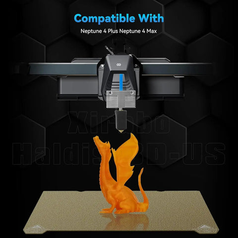 All Metal Extruder Hot End Kit For 3D Printers Fits Neptune 4 Plus And Neptune 4 Max installed on printer with dragon print