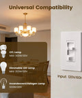 Real Smooth Flicker Free Dimmer Switch For Leds And Cfl Bulbs Handles Zero Buzz Dimming At Every Level Installed in a room.