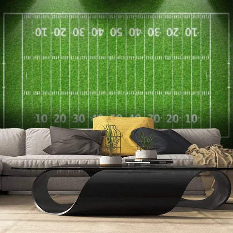 Dope American Football Field Wall Mural Peel And Stick Wallpaper Self Adhesive Vinyl Roll Removable Large Stadium Scene For Living Room Bedroom Dorm Decor Waterproof Bubble Free Easy Install showing vibrant field lines.