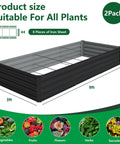 Two Pack Galvanized Raised Garden Beds 108 Inch Long By 36 Inch Wide By 12 Inch High Outdoor Metal Planter Boxes with diagram
