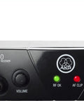 WMS40MINI Vocal Wireless Microphone System With SR40 Receiver front view showing antenna and control knobs for band gigs US25C