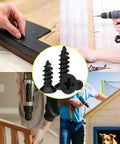Wood Screws Assortment Kit With 600 Pieces Self Tapping Phillips Drive Flat Head Carbon Steel Black Screws In Four Sizes