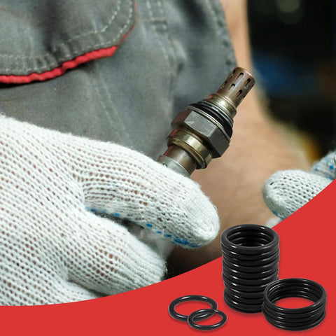 Close-up of XBVV universal metric O-ring kit: metal fitting with Buna-N O-ring and stacked black rubber O-rings