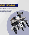 Close-up of Front Wheel Bearing And Hub Assembly 2 Pack With 5 Lug Bolts And ABS for Saturn Vue 2002 2007 Chevy Equinox 2005 2006 Pontiac Torrent 2006 Front End Wheel Hub Replacement Kit, showing sealing performance feature.