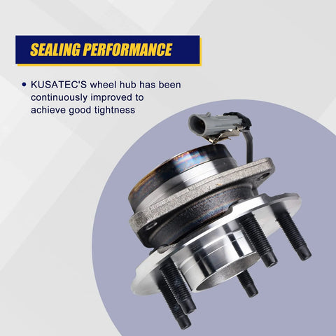Close-up of Front Wheel Bearing And Hub Assembly 2 Pack With 5 Lug Bolts And ABS for Saturn Vue 2002 2007 Chevy Equinox 2005 2006 Pontiac Torrent 2006 Front End Wheel Hub Replacement Kit, showing sealing performance feature.