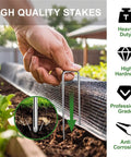 Heavy Duty 6 Inch Garden Stakes 25 Pack Anti Rust 11 Gauge Galvanized Ground Staples used to secure landscape fabric in garden