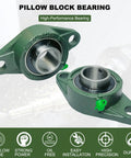 2 Pack Flange Mount Pillow Block Bearings With 1.25 Inch Bore Self Aligning Solid Cast Iron Base Built Tough Bearing Steel Construction 2 Bolt Mount Durable And Easy To Install