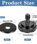 Two Pack Thumb Screw Camera Quick Release Adapter 1/4-20 Female To Male Thumbscrew with rubber pads and anti-slip washers