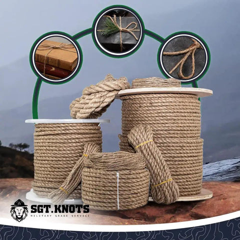 Built Tough Heavy Duty Twisted Jute Rope For Crafts And Garden Projects Thick 3 Strand Natural Fiber Rope All Natural Jute One Half Inch By Five Hundred Feet Ideal For DIY Packing Baling Survival And Home Decor on reels