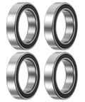 Deep Groove Ball Bearing Set 12 x 18 x 4mm With Double Rubber Seal Chrome Steel Black 4 Pack for Small Motors and RC Cars