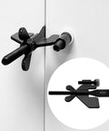 Portable Door Lock For Travel And Home Security, Beefed Up Privacy And Tool Free Install, black metal close-up view