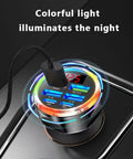 Hassle Free 6 In 1 Usb C Car Phone Charger With Real Time Volt Meter, 250W Multiport Cigarette Lighter Plug illuminated display