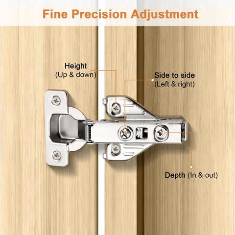Top Shelf Full Overlay Soft Closing Cabinet Hinges With Hassle Free Clip On Face Frame Mounting, Heavy Duty Zinc Alloy Nickel Hardware That Closes Smooth As Butter, Gotta Have Home Improvement Staples