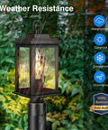 Sweet Outdoor Dusk To Dawn Post Light With Pier Mount Base showcasing weatherproof black aluminum design with tempered glass