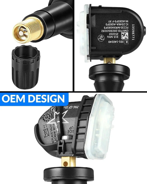 Preprogrammed Tpms Tire Pressure Sensor Replacement For Chevy Malibu Impala Buick Encore Enclave 2006 Through 2020 Plug And Play Swap Get Back Rolling Tight with OEM design.