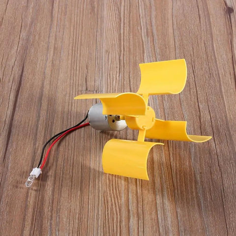 Vertical Wind Turbine Generator 0.55W With Four Vanes Stainless Steel Motor And LED For Hands On DIY Science Model Breeze Power Educational Kit