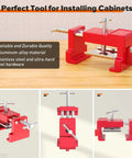 Heavy Duty Cabinet Clamps For Face Frame Cabinetry 4 Pack Red With Two Side Screws And Alignment Plate Fits Stiles 1.5 To 2 In Thick
