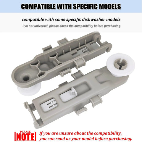 Dishwasher Rack Wheels Upper Dishrack Roller Replacement Parts PS11769236 WP8575281 shown with compatibility note