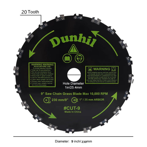 Heavy Duty 9 Inch Brush Cutter Blade Kit With 20 Teeth Metal Blades For Weed Eater Trimmer With 1 Inch Arbor Adapter