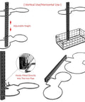 Wall Mounted Basketball Rack And Football Holder For Garage Sidekick, adjustable height hooks and metal basket design.