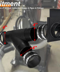 Heavy Duty Four Inch Dust Collection Kit With Y Splitter Hose Connector and Blast Gate Valve, with three 4 inch rubber cuffs.