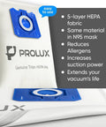Six Pack HEPA Vacuum Bags And Two Post Filters For Tritan Series Vacuums A Top Notch Replacement Set for strong airflow and motor protection