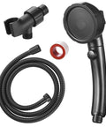High Pressure Handheld Shower Head With On Off Pause Button Detachable Design 3 Spray Modes Massager Hose Adjustable Angle Bracket