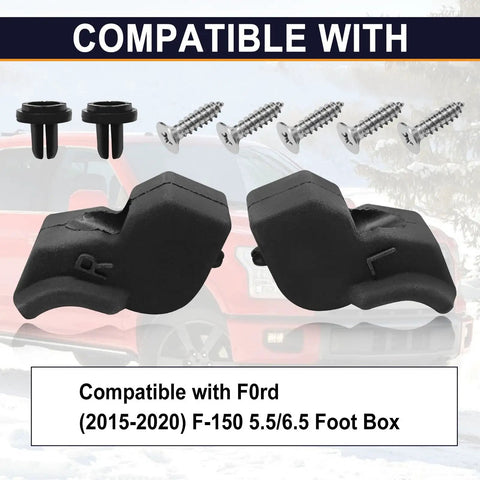 Rock Solid Tailgate Rubber Bumper Cushions Kit With Heavy Duty Metal Bolts For Left And Right Side Exactly Fits 2015 To 2022 Ford F-150 With 5.5 Foot Bed Perfect Replacement Upgrade For Sturdy Long Lasting Performance, rubber bumpers and bolts