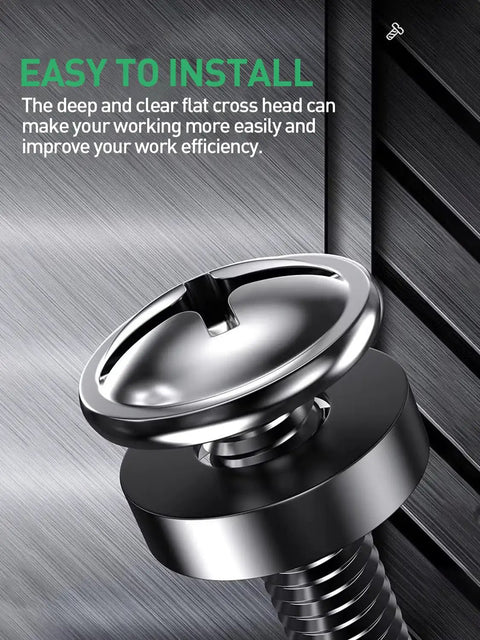 Close-up of No Sweat 100 Pack M6 X 16mm Rack Mount Cage Nuts showcasing the deep flat cross head design for easy installation.