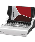 Heavy Duty Plug And Play Electric Comb Binding Machine Crushes Up To Three Hundred Pages With 1.5 Inch Coils Includes Auto Punch Action Precision Alignment Guide And Custom Storage Tray For Fast Lane Output with annual report document.