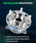 Front Wheel Bearing Hub Assembly 51750-C5000 5 Lug Two Pack Fits Hyundai Santa Fe 2015 To 2019 Santa Fe XL 2016 To 2019 And Kia Sorento 2016 To 2020 OE Quality Replacement For Front Position featuring durable spring steel wheel bolts