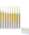 10 Pcs Micro Drill Bit Set 0.2mm to 1.1mm With 1 Eighth Inch Shank Spiral Flute CNC Router Bits for PCB Circuit Boards