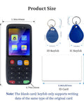 All In One Multi Frequency RFID Copier And Reader For Access Control Systems With 3.54in Unit and Keyfobs, Includes 13.56MHz IC Key Tags