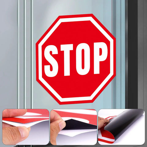 5 Pack Large Stop Stickers 17 By 17 Inches Vinyl Road Warning Sign For Worksite Safety Heavy Duty Industrial Grade Vinyl Resists Foot Traffic Forklift Wheels And Scuffs, red stop sticker on glass