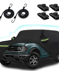 Bronco 4 Door Car Cover For 2021 To 2025 Stormproof All Weather Heavy Duty 6 Layer Waterproof Sun Rain UV Dust Snow Protection Black
