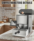Smooth Sailing Countertop Electric Coffee Roaster Machine For Home Use With Nine Auto Baking Curves Three Custom Modes, showcasing drum heating and controls.