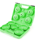 Ten Piece Oil Filter Wrench Set With Non Slip Cap Wrenches For Easy Oil Changes, Fits Three Eighths Inch Drive On Most Vehicles Including BMW Ford Chevy Toyota, Rust Resistant Cups And Wide Size Range in a green case