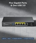 C200P AP Controller And VPN Router For Enterprise WiFi, Handles Up To 200 APs, PoE Or DC Powered, Captive Portal, USB 3.0